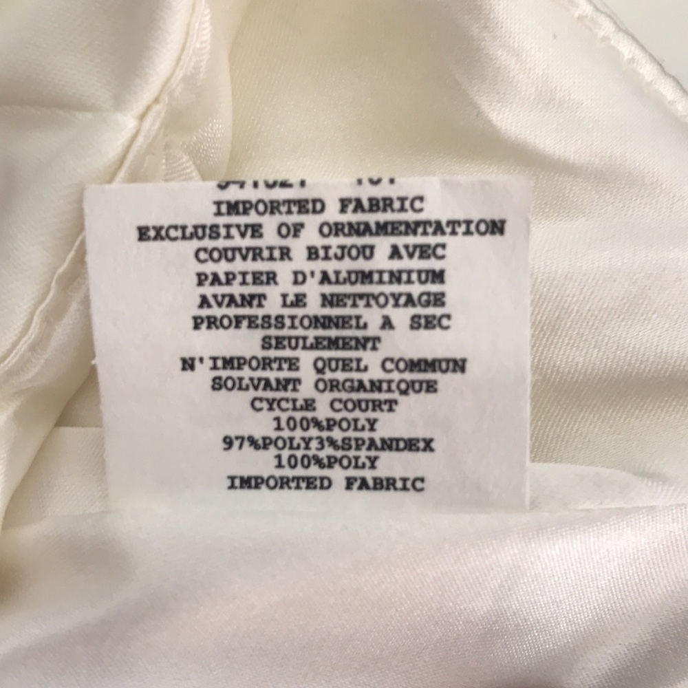 Jessica McClintock Cream and Gold Sparkly Glitter Strapless Formal Dress, Size 3 - Picture 5 of 8